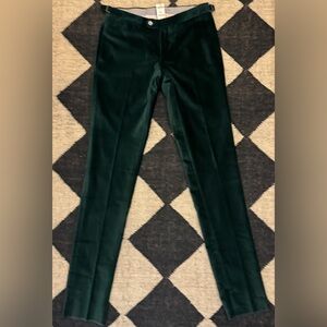 PHINEAS COLE GREEN VELVET PANTS SLIM FORMAL PAUL STUART 34 $525 DRESS HOLIDAYS